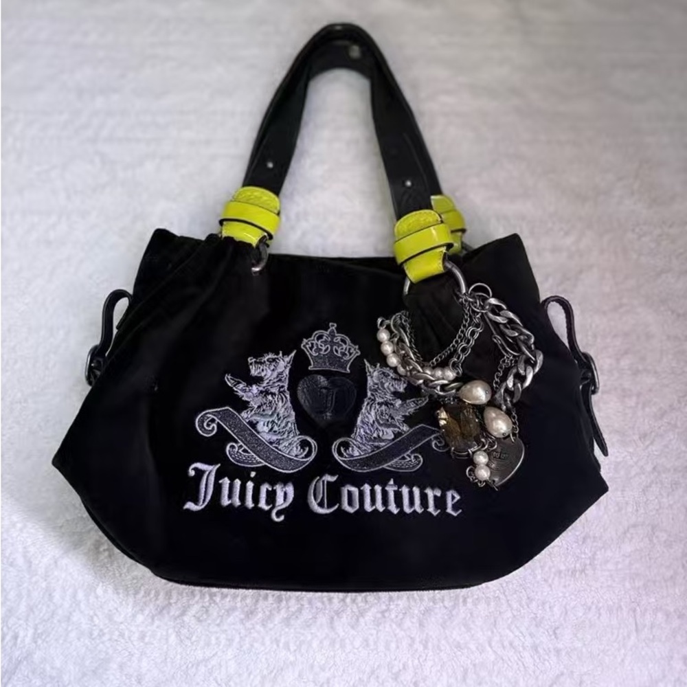 Juicy Couture Black Bag with Yellow Accents